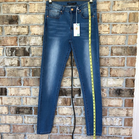 AMELIA JAMES Jackson Cotton Blend Mid Rise Blue Wash  Skinny Jeans XL - Picture 13 of 16